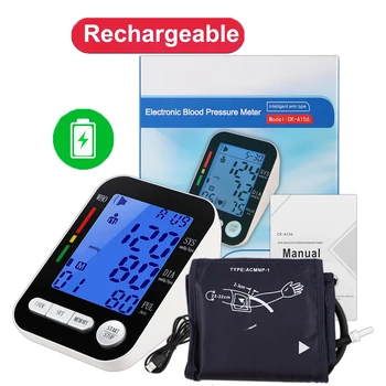 נטענת USB זרוע מוניטור, לחץ דם מד לחץ דם דיגיטלי LCD מד לחץ דם, קצב לב לא סדיר זיהוי