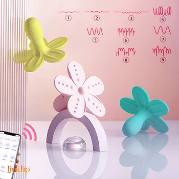 אפליקציה חדשה לשלוט גמיש פרח ויברטור לגירוי הדגדגן הנשי מאונן המוצר סיליקון רך צעצועי מין מתנה לנשים