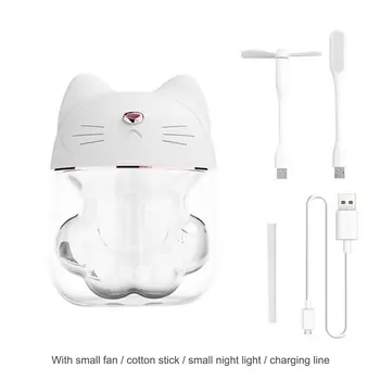 חתול חמוד ציפורן כוס אוויר מכשיר אדים USB שולחן העבודה מפזר ערפל מכונת אולטרסאונד אוויר מכשיר אדים צבעוני אור לילה