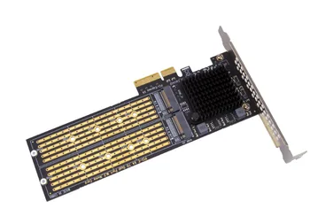 PCI-E X4 כדי NVME פיצול פנוי בדיסק הקשיח כרטיס הרחבה M. 2 מצב מוצק 22110 כפולה-מערך דיסקים מתאם לוח