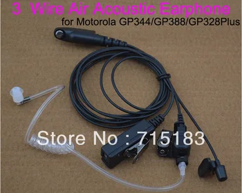אוזניות 3 חוטים ברור אוויר צינור אוזניות אקוסטיות אוזניות אוזניה עבור Motorola GP344 GP388 GP328Plus GP338Plus נייד רדיו