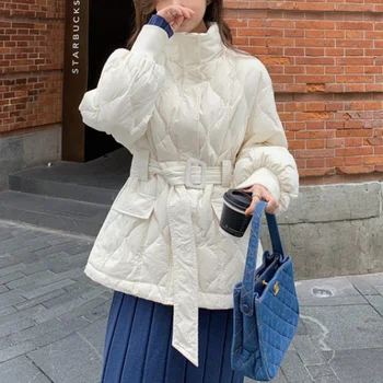 סלים אופנתי לחם מעיל ארוך שרוולים מעיל 2022 אופנה סתיו, חורף סגנון חדש קוריאני למטה כותנה נשים