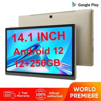 14.1 אינץ אנדרואיד 12.0 Tablet Pc 12GB+256GB 1920*1080 IPS 4G טלפון טבליות Bluetooth 5G WiFi משטח 10000mAH ילדים לומדים טאב
