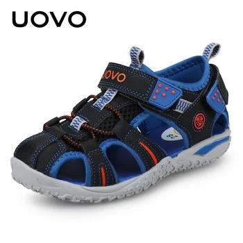 UOVO הגעה חדשה קיץ חוף נעלי ילדים הבוהן סגורה תינוק סנדלים לילדים מעצב אופנה נעלי בנים ובנות 24-38