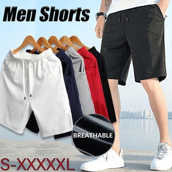 מכנסיים קצרים של הגברים הקיץ ריצה ספורט קצרים של גברים מקרית שרוך מכנסי רשת יבש מהירה לחוף המכנסיים