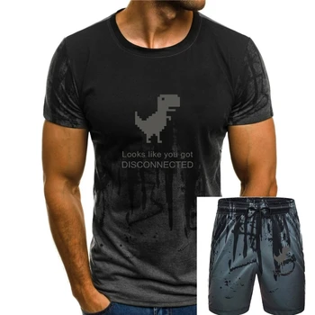 אינטרנט דינוזאור גברים חולצת קריקטורה היורה חולצת טי הקיץ של גברים רגלן החולצה נראה שאתה מנותק להדפיס חולצות טי