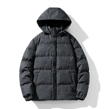 פארקר תרמי עבה אופנת רחוב כותנה מעיל ז ' קט של גברים רוכסן החורף Windproof חדש אופנה ברדס