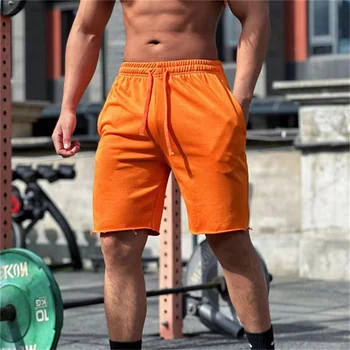 2023 גברים של מכנסיים קצרים כושר פיתוח גוף גברים מכנסיים קצרים אצן צבע בהיר Mens מכנסיים קצרים חופשי טרנינג אימון מזדמנים מכנסיים קצרים