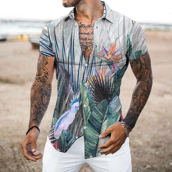 חולצת הוואי גברים קיץ Camisas Y Blusas Camisa Estampada באיכות גבוהה, רכים ונוחים שרוול קצר חולצות יוקרה 2023