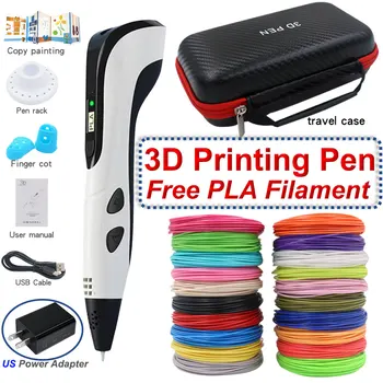 חדשה 3D עט לילדים הדפסת 3D עט עם מסך LCD עם PLA נימה תיק נסיעות לילדים, חג המולד, יום הולדת מתנות DIY