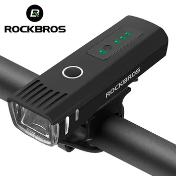 ROCKBROS אור אופניים 4 מצבים עמיד למים 250 לומן נטענת USB חכם תפיסה גבוה בהיר 1500 mAh אופניים פנס