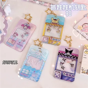 Kawaii Sanrio מחזיק מפתחות אביזרים Mymelody Kuromi Cinnamoroll חמוד אנימה שייקר קליפ בובה תליון קישוטים בנות מתנה