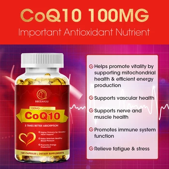 בו אורגני אנזים Q10 CoQ10 קפסולות להגן על בריאות הלב וכלי הדם תמיכה לחץ דם תקין מזון בריא