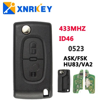 XNRKEY 2 כפתור שליטה מרחוק היפוך חכם מפתח הרכב עבור פיג ' ו סיטרואן להב HU83/VA2 0523 לשאול/FSK שבב ID46 / PCF7941 מפתח הרכב