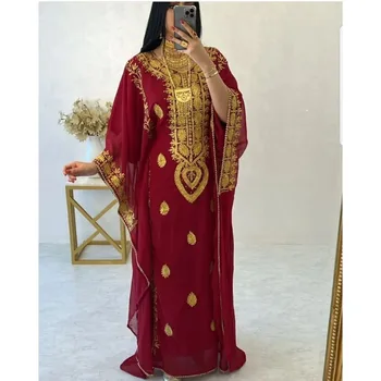 אדום מלכותי אופנה דובאי Kaftans Farasha Abaya אופנה שמלה ארוכה מגמות אופנה