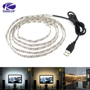 USB LED הרצועה אורות 2835 5050 לבן חם לבן RGB טירה אור Led TV תאורת מנורת הקלטת עיצוב הבית דיודה תאורה ניאון סרט