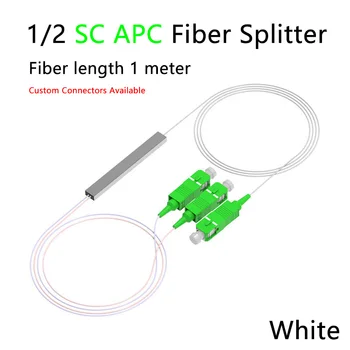 1x2 SC/APC PLC סיבים ספליטר 0.9 mm Mini צינור פלדה סוג סיבים אופטיים מפצל מיקרו-סגור משלוח חינם