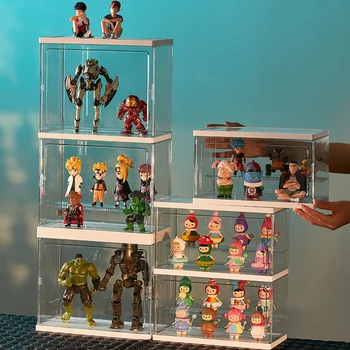 אקריליק עיוור תיבת להציג דמויות פעולה תצוגה דגם אספנות אבק-הוכחה Artcrafts תיבת צעצוע של בובת אחסון ארגונית חדשה