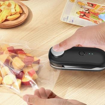 חדש טעינת USB ואקום איטום Machin מטבח ביתי Protable מיני חימום אריזות פלסטיק היד לחץ מזון איטום המכשיר