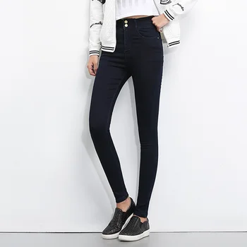 2022 נשים עיפרון ג 'ינס מכנסיים גבוהה המותניים אופנת רחוב ג' ינס סקיני אלסטי 3XL 4XL 5XL מכנסיים שחורים אביב נקבה בגדים