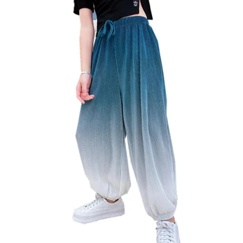מכנסי בנות בנים יוניסקס קיץ אופנה חדשה שיפוע נגד יתושים מכנסיים ילדים מזדמנים רופף ספורט מכנסיים 5-14שנים הישן