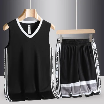 גופיות + מכנסיים קצרים 2023 קיץ אופנה לגברים סט שני חלקים חולצה שחורה אימונית היפ הופ אופנת רחוב ריצה ספורט בגדים