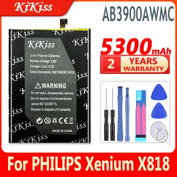  נשקי לי AB3900AWMC 5300mAh עבור PHILIPS X818 Xenium CTX818 טלפון חכם, סוללה בקיבולת גבוהה