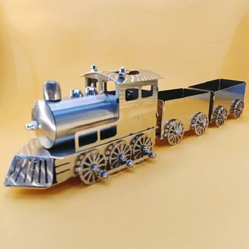 נירוסטה רכבת קיטור הרכבה דגם סיים את הנוסעים מתכת צעצוע קישוט מלאכת מתנה אוסף