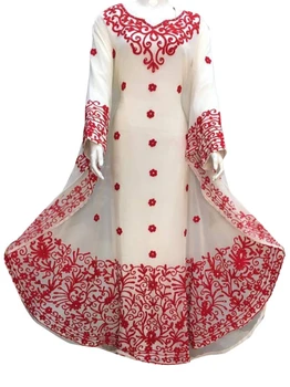 ז ' ורז ' ט שמלה ארוכה אדומה עבודה Moroccon Farasha שמלת שמלת צד שמלה הערבי השמלה