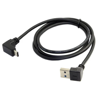 סיי-USB 3.1 USB-C כבל למעלה & למטה בזווית USB 3.1 USB-C ל-90 מעלות למטה בזווית זכר כבל נתונים עבור Mac book & Tablet & טלפון