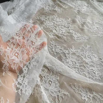 תחרה רכה בד לבן 1 מטר מה שהופך את השמלה הביתה DIY תפירה קישוט תחרה חומר באיכות גבוהה רוחב 150CM