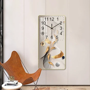 קריסטל, פורצלן מלבנית שעון הקיר בסלון שעון קיר בית האופנה פשוט להשתיק את השעון יצירתי השעון עיצוב הבית
