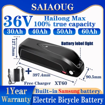 אופניים חשמליים 36v 24Ah 30Ah 40 50 60 70 אה Hailong מקס Batterie Velo Bateria פארא Bicicleta Electrica 250-3000w סוללת ליתיום