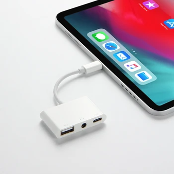 USB C כדי מטען USB 3.5 mm AUX אוזניות מתאם עבור אפל iPad Pro 11 12.9