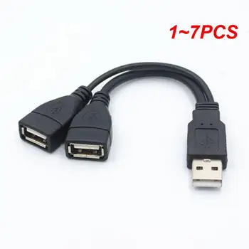 1~7PCS אחד-על-שתיים USB הראש העברת כבלים עבור המכונית ספליטר זכר אחד ושתי נקבות טעינת נתונים כבל מאריך עבור U