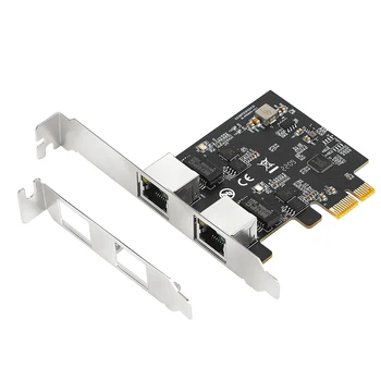 PCIE Gigabit כרטיס רשת מתאם עם 2 יציאות 2500Mbps PCIe 2.5 Gb RTL8125B Ethernet כרטיס RJ45 LAN Controller כרטיס