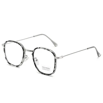 2021 אופנת יוניסקס מרובע רגיל משקפיים עבור גברים, נשים, מסגרת מתכת משקפיים מסיבת משקפיים עדין שחור שולי מסגרת