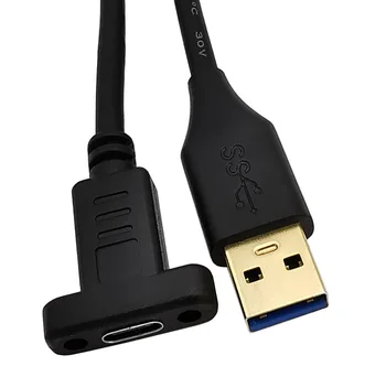 מצופה זהב 5Gbps נתונים במהירות TTYPE-C כבל USB 3.1 מהפכה מסוג-C מאסטר הקלטת האוזן כבל נתונים
