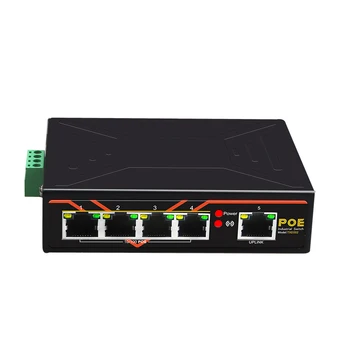 5 יציאות POE מתג 10/100Mbps תעשייתי Fast Ethernet Switch DIN Rail סוג של מתג רשת