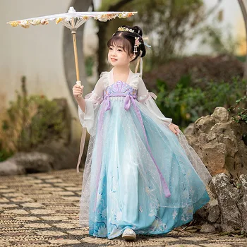 סינית מסורתית רקמה Hanfu ילדה Cosplay החלוק לרקוד להגדיר פיית תחפושות, בגדים בנות ילדים שושלת האן השמלה