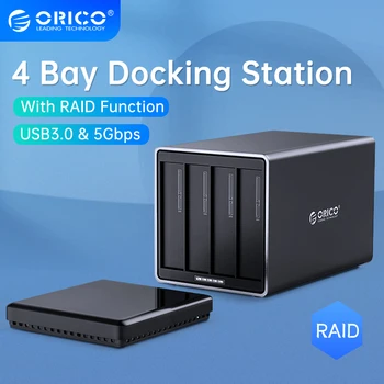 ORICO NS סדרה 4 Bay 3.5 אינץ USB3.0 עם RAID HDD תחנת עגינה 78W מתאם מתח 5Gbps מתחם HDD כונן דיסק קשיח מקרה