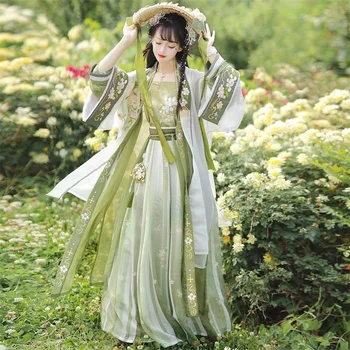 שושלת סונג עשה בקיץ Hanfu נשים Chinoiserie המותניים אורך החצאית הירוקה סופר פיות אלגנטי האן Xuqing גרדניה שמלת