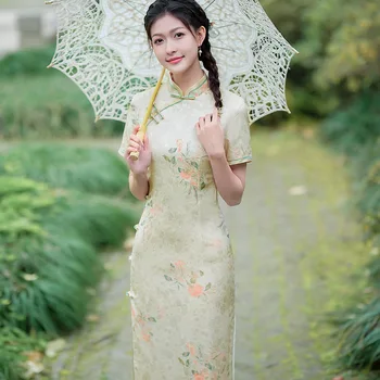 2023 הקיץ משופרת Cheongsam טמפרמנט אופנה שמלת ערב המודרנית צ ' יפאו הסגנון המסורתי הסיני שמלה לנערות