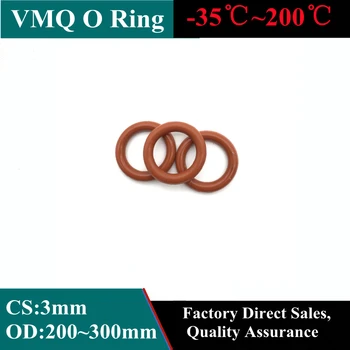5pcs אדום VMQ סיליקון טבעת O CS 3 מ 
