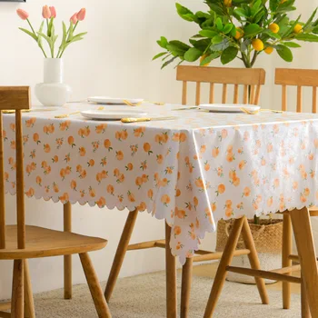 מטבח מלבני מפת שולחן עמיד למים, Ooil הוכחה קוריאני סגנון צבעוני PVC בד שולחן מחצלת קישוטי שולחן עבור עיצוב הבית