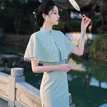 Yourqipao 2023 הקיץ מודרני Cheongsam קו אופנה רטרו אלגנטי צ ' יפאו הסינית מסורתית בסגנון שמלת ערב לנשים