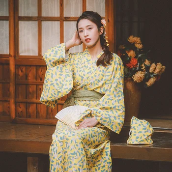 יפן סגנון של הנשים קימונו המעיין רחצה הדפסים פרחוניים בקיץ יאקאטה כותנה הביתה ללבוש צילום שמלה ללבוש קוספליי