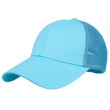 אופנה מקרית מוצק צבע כובע בייסבול לנשימה רשת מגן, כובעי Snapback כובע מתכוונן לשני המינים אבא כובעים חיצוני ספורט שמש