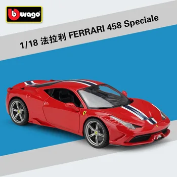 Bburago 1:18 פרארי 458 Speciale מידה מכונית ספורט אדומה סימולציה סגסוגת למות יצוק דגם המכונית אוסף צעצוע מתנות