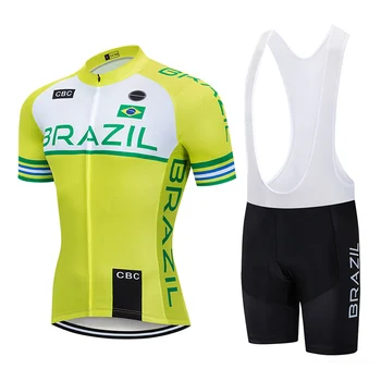 במלאי 2023 נבחרת ברזיל רכיבה על אופניים ג ' רזי קבע 9D אופניים מכנסי החליפה יוקרתי Ciclismo Mens קיץ יבש מהירה אופניים בגדים C אליזה